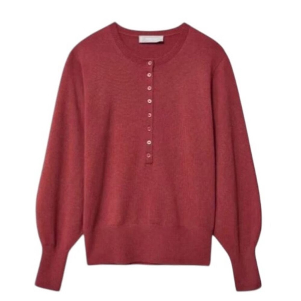 Everlane Henley Cashmere Sweater Sz S